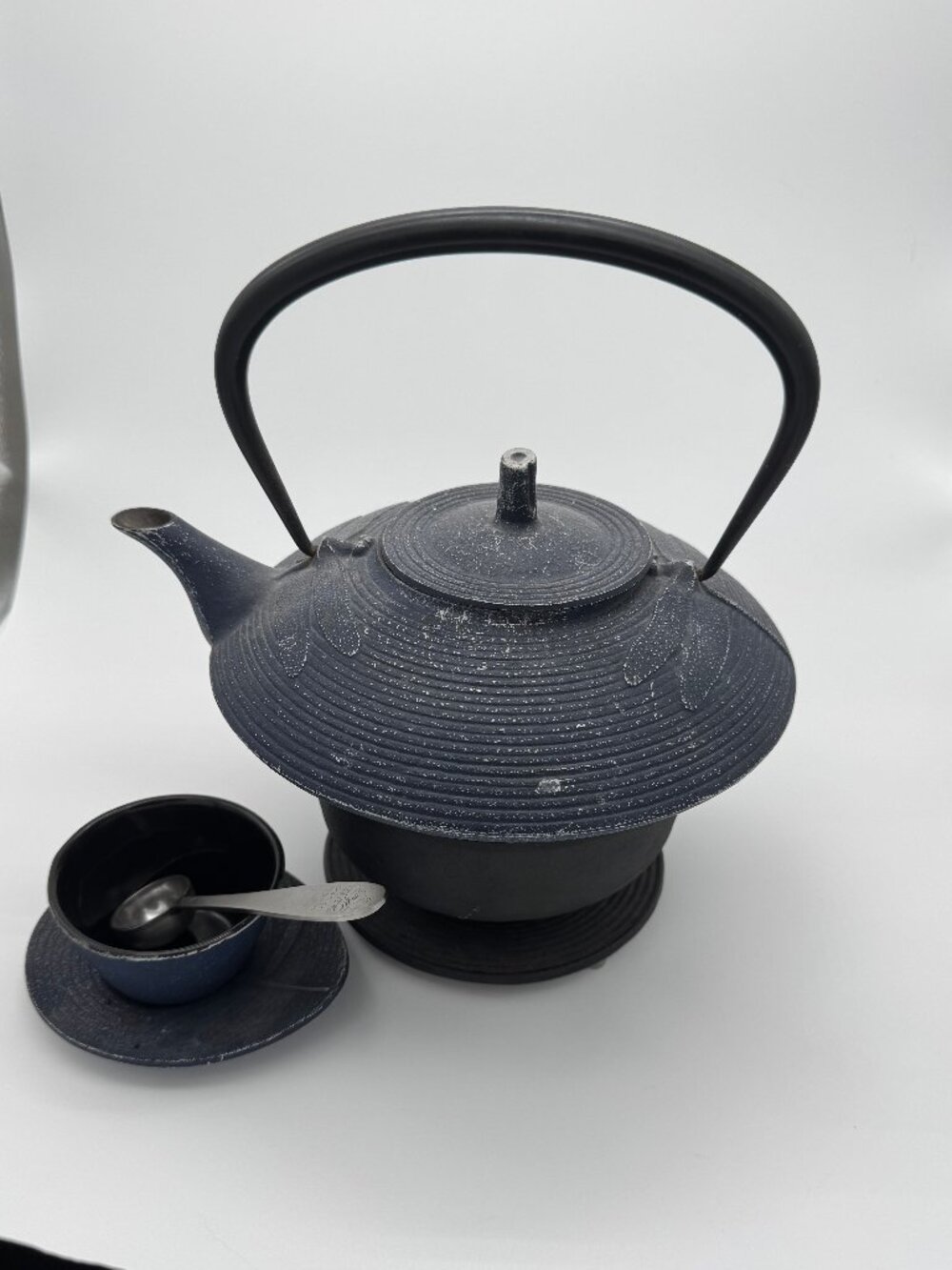 Teavana Blue Dragonfly Cast Iron Teapot Burner Trivet Cup Saucer Decor Japan